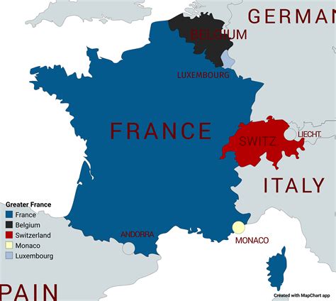 Greater France France Belgium Switzerland Monaco And Luxembourg