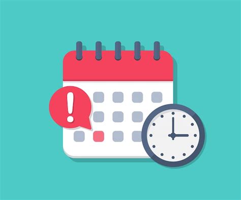 Calendar Deadline With Clock In A Flat Design Premium Vector