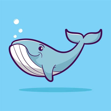 Cute Whale Cartoon Vector Illustration Sea Animal Concept 5294055