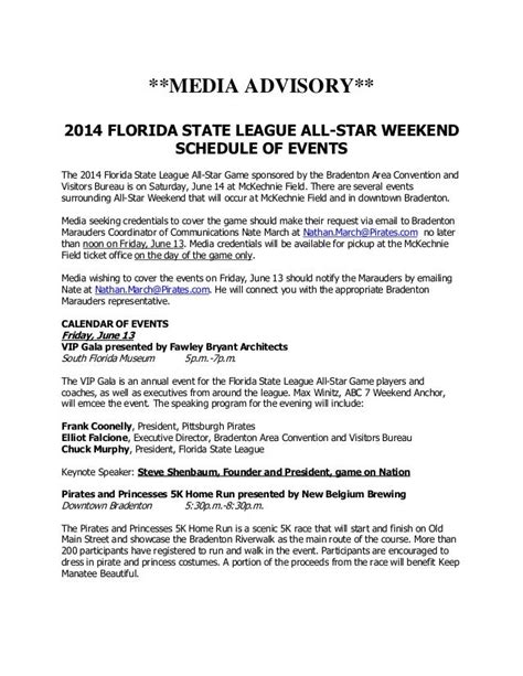 Media Advisory All Star Weekend
