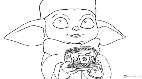 Print the mandalorian coloring page today! Coloring pages Baby Yoda. The Mandalorian and Baby Yoda Free