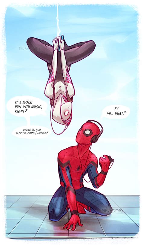 Two Spiders On A Web Mcu Spider Man And Spider Gwen