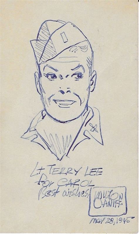 Milton Caniff Ink Sketch Of Lt Terry Lee May 28 1945 Vintage