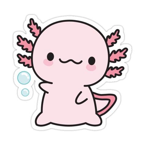 Cute Axolotl Salute Sticker By Xothemonster Pegatinas Bonitas