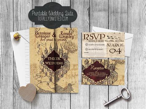 Harry Potter Wedding Invitation Set Marauders Map Printable Diy G Harry Potter Wedding