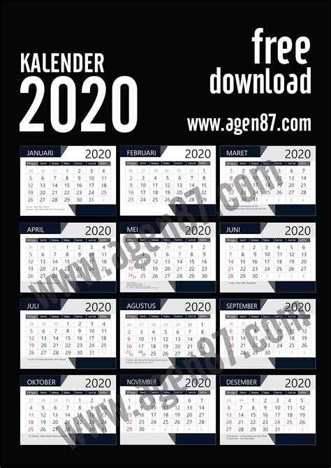 Tema natal selalu menjadi sebuah pesan yang menari. Desain Kalender Tahun 2020 CDR Free DOWNLOAD - NEW year - Agen87