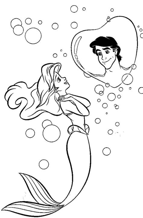 ariel and eric coloring pages sketch coloring page