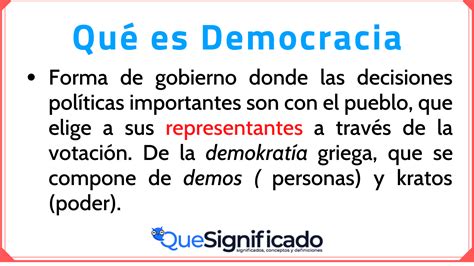 Significado Y Características De La Democracia