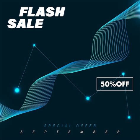 Premium Vector Flash Sale Banner Template With Blue Color And