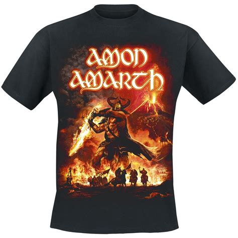 Amon Amarth Surtur Rising Metal Shirts Band Merch Mens Tops