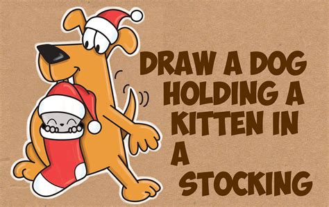 Rudolph reindeer santa claus christmas, cute christmas dog, mammal, food png. How to Draw a Cartoon Dog Holding a Cute Kawaii Kitten ...