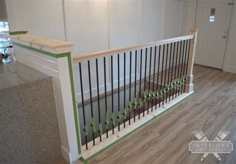 We would like to put a door or something at the bottom of our open basement stairway. Banister Shenanigans | Stair railing design, Banisters ...