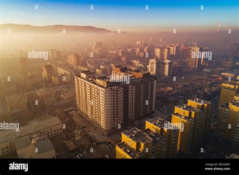 Ulaanbaatar At Sunrise With Smog Mongolia Stock Photo Alamy