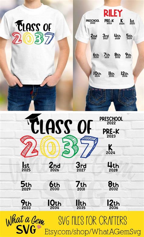 Class Of 2037 Svg Grow With Me Handprint Shirt Svg Back To Etsy Canada