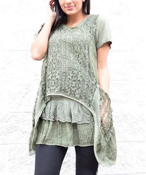 Look What I Found On Zulily Green Lace Sidetail Tunic By Zulilyfinds