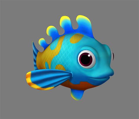 Cartoon Fish02 Rigged Animated 3d Model Animated Rigged Cgtrader
