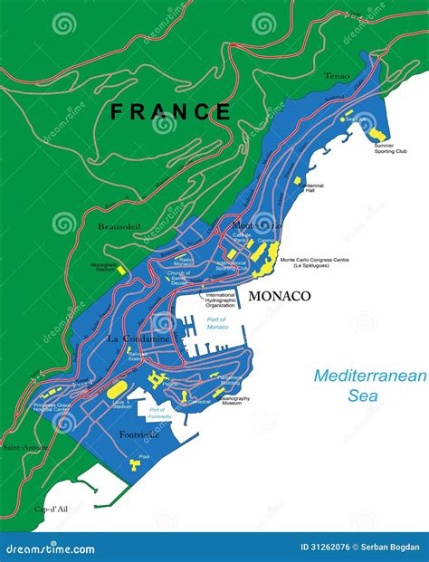 Mapa de Mónaco ilustración del vector Ilustración de silueta 31262076