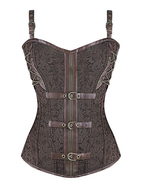 buy wholesale gothic steel boned steampunk overbust corsets tops with zip online burvogue