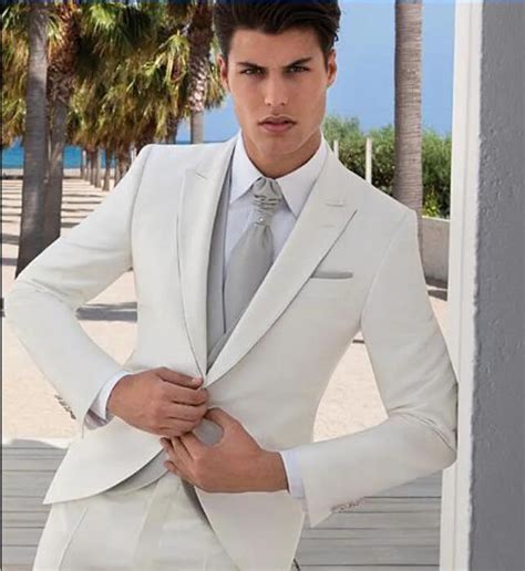 Best Sellers Charming White Mens Suits Wedding Suits For Groom Tuxedos