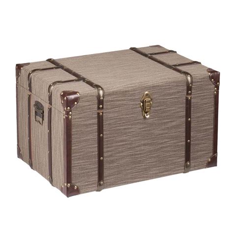The cairo metal & leather trunk set. Southern Enterprises Devane Linen Trunk File Cabinet in ...