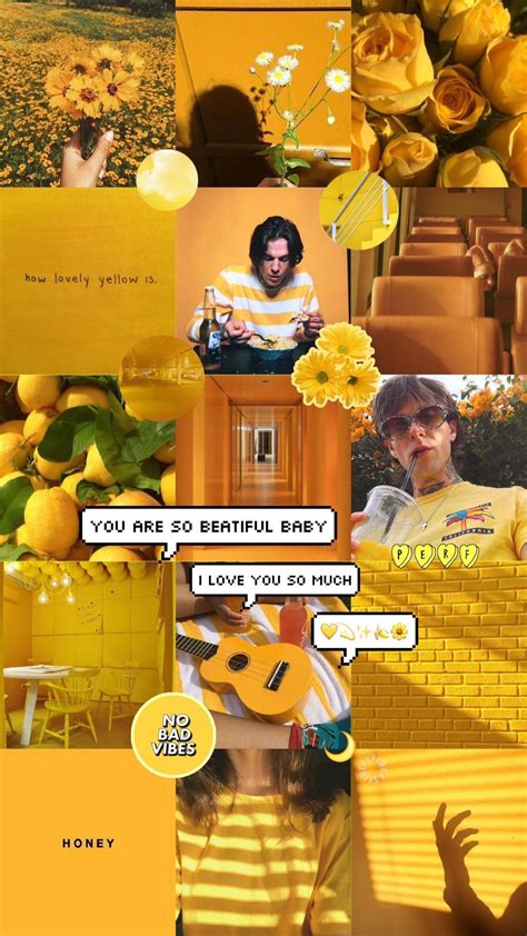 Soft Aesthetic Yellow Aesthetic Wallpaper Collage Por