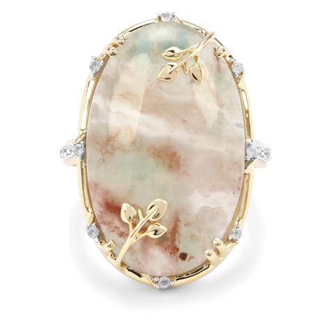 Aquaprase Ring With White Zircon In 9k Gold 1662cts Gemporia