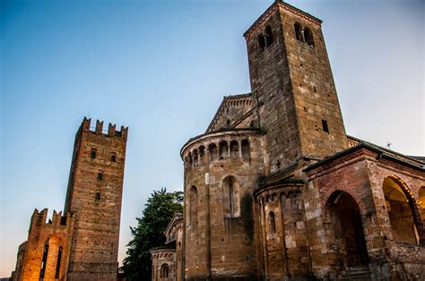 The medieval castle and church - Castell'Arquato, Province of Piacenza ...