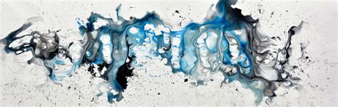Blue And White Abstract Painting With Black Accents Absolute Zero