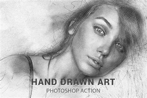 18 Pencil Drawing Photoshop Actions Free And Premium Download