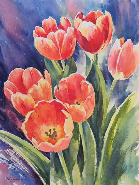 Spring Tulips Watercolour Tutorial Ken Bromley Art Supplies Michael