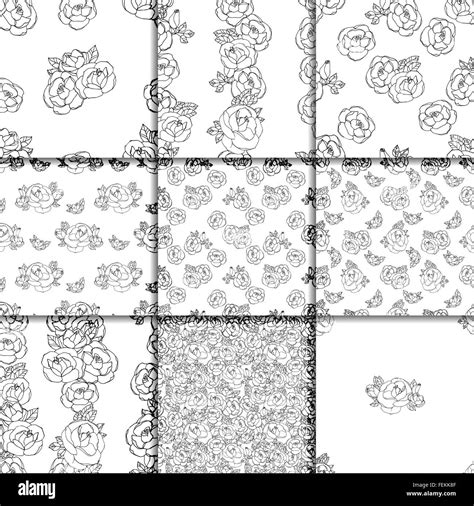Seamless Black And White Floral Pattern Stock Vector Image And Art Alamy