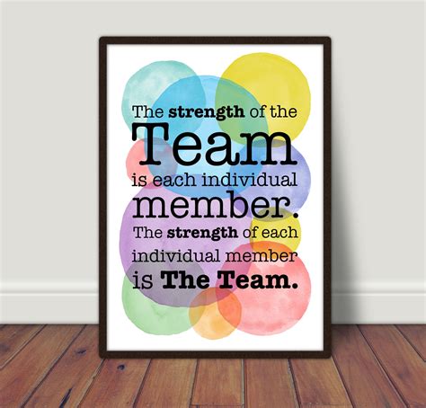 Teamwork Print Inspiring Quotes Staff Room Print Office Print