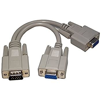 How to connect 2 monitors to laptop computer. Tfpro VGA Splitter Cabl Connect 2 Monitors to 1 Computer ...
