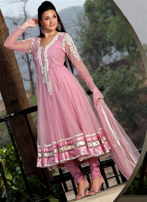 Pink Anarkali Churidar Suits Abaya Styles Anarkali Frocks Designs