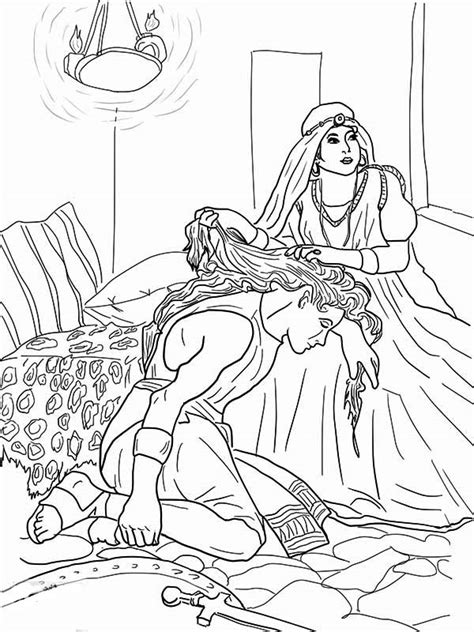 Free a servant and delilah cutting samson's hair to make him lose the extraordinary strength coloring and printable page. Coloring Pages Of Samson - Coloring Home