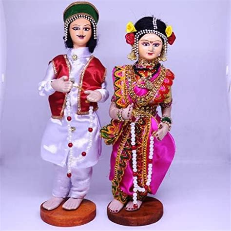 Ashni Young Indian Marathi Wedding Couple Doll Decorative Doll Handcrafted Doll Size 9