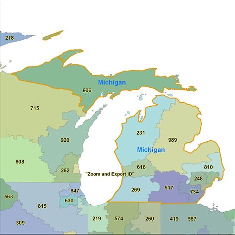 Michigan Area Code Maps Michigan Telephone Area Code Maps Free
