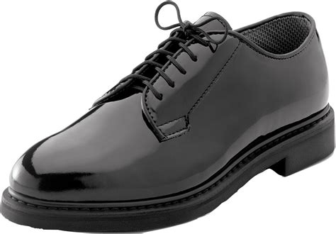 Black High Gloss Shiny Oxfords Uniform Shoes Formal Dress Military Duty