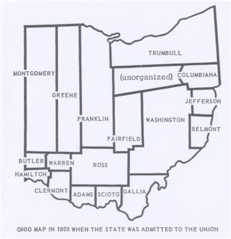 Original Ohio Counties 1803 Ohio Map United Nations Peacekeeping