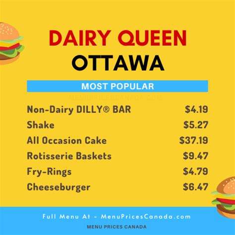 Dairy Queen Menu Prices In Ottawa Menu Prices Canada