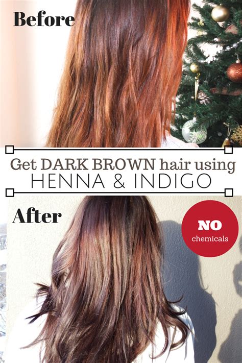 How To Dye Your Hair Dark Brown Using Henna And Indigo Indigo Hair Henna Hair Dyes Henna Hair