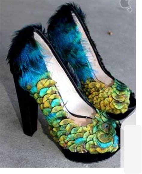 Gorgeous Peacock Shoes Peacock Shoes Iridescent Fashion Dress Rings