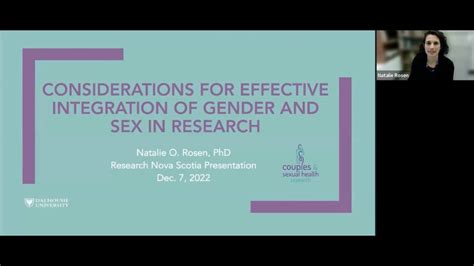 Webinar Considerations For Effective Integration Of Sex And Gender In Research Youtube
