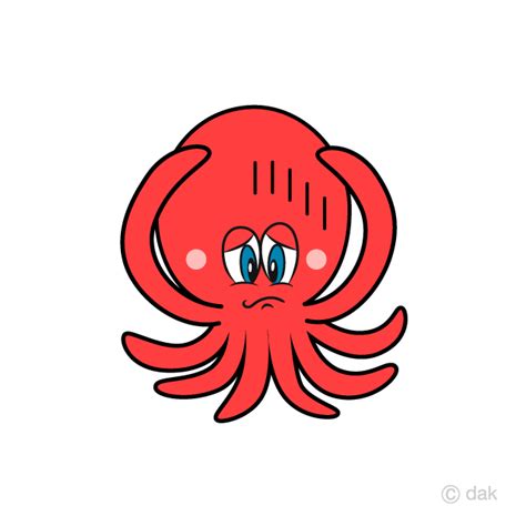 Depressed Octopus Cartoon Free Png Image｜illustoon