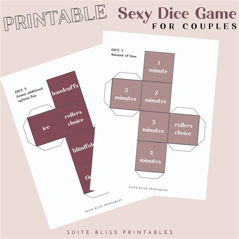 Printable Sex Dice Game Adult Games For Couples Fun Etsy Canada