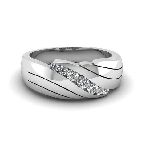 Channel Set Diamond Mens Wedding Ring In 14k White Gold Within Male Wedding Bands With Diamonds 