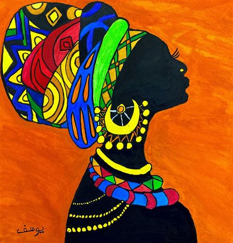 African Woman Painting Canvas Youssef Art Paintings And Prints