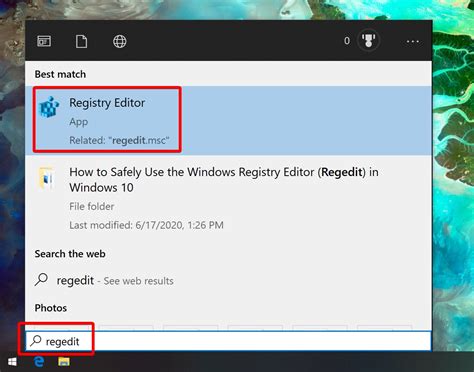 Windows Registry Editor Windows 10