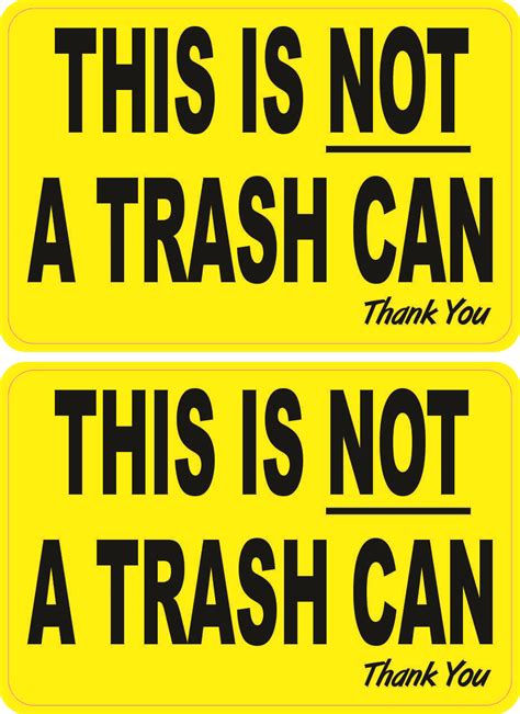 Stickertalk This Is Not A Trash Can Vinyl Stickers 1 Sheet Of 2