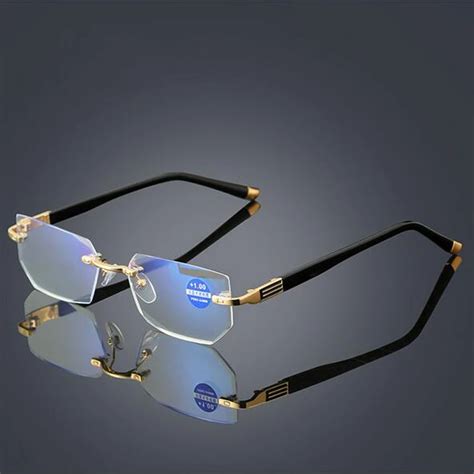 Fashionable Ultralight Reading Glasses Rimless Unti Blue Light Presbyopia Glasses Eyeglasses For